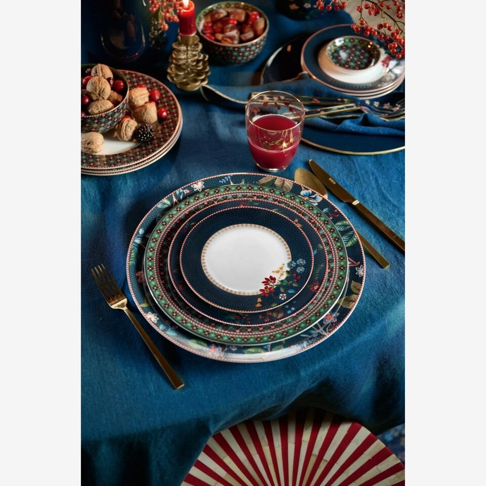 Berry Blues Mavi Pasta Tabağı Mavi - 17cm