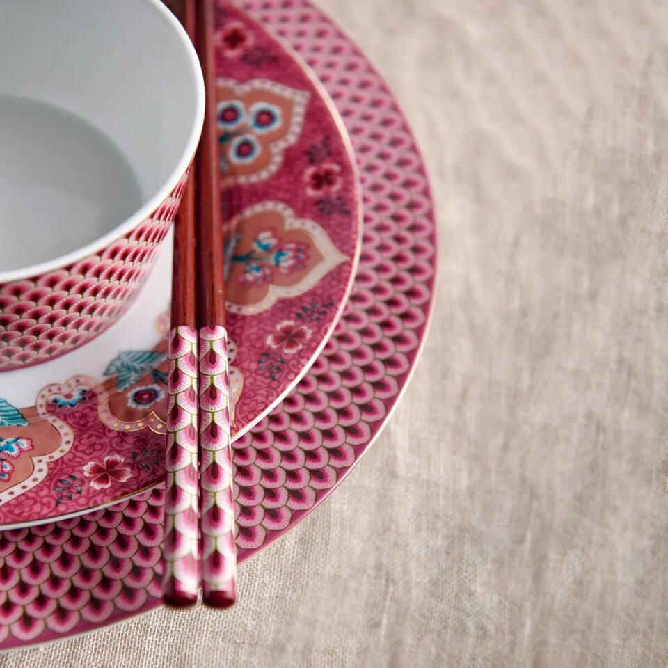 Flower Festival Yemek Tabağı Kırmızı - 26,5cm