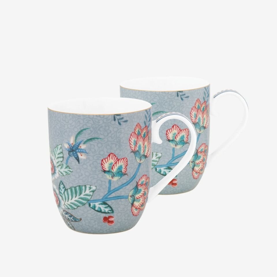 Flower Festival İkili Küçük Mug Seti Mavi - 145ml
