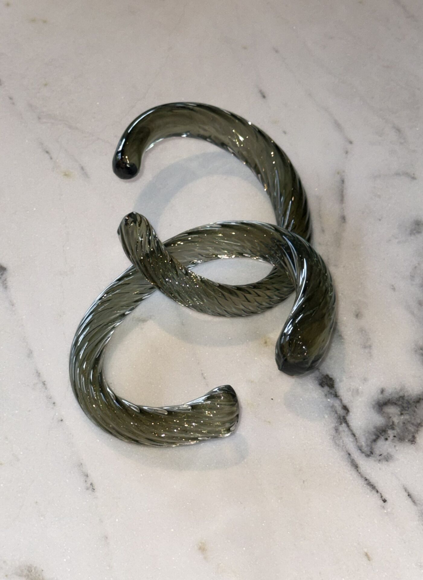 Murano Cam Zincir 22x12cm Yağ Yeşili