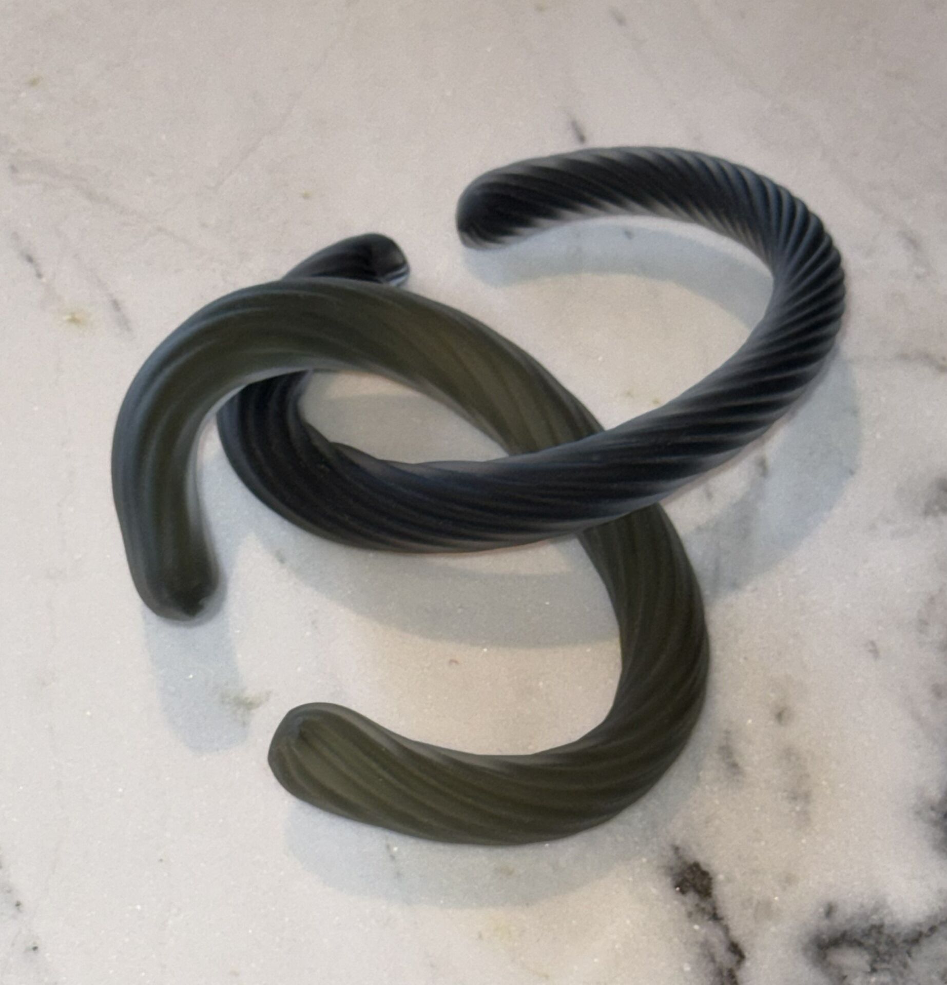 Kumlamalı Cam Zincir 22x12cm Yağ Yeşili / Siyah