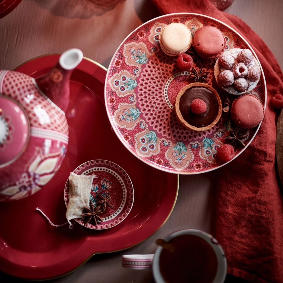 Flower Festival Mini Kek Standı Kırmızı - 21cm