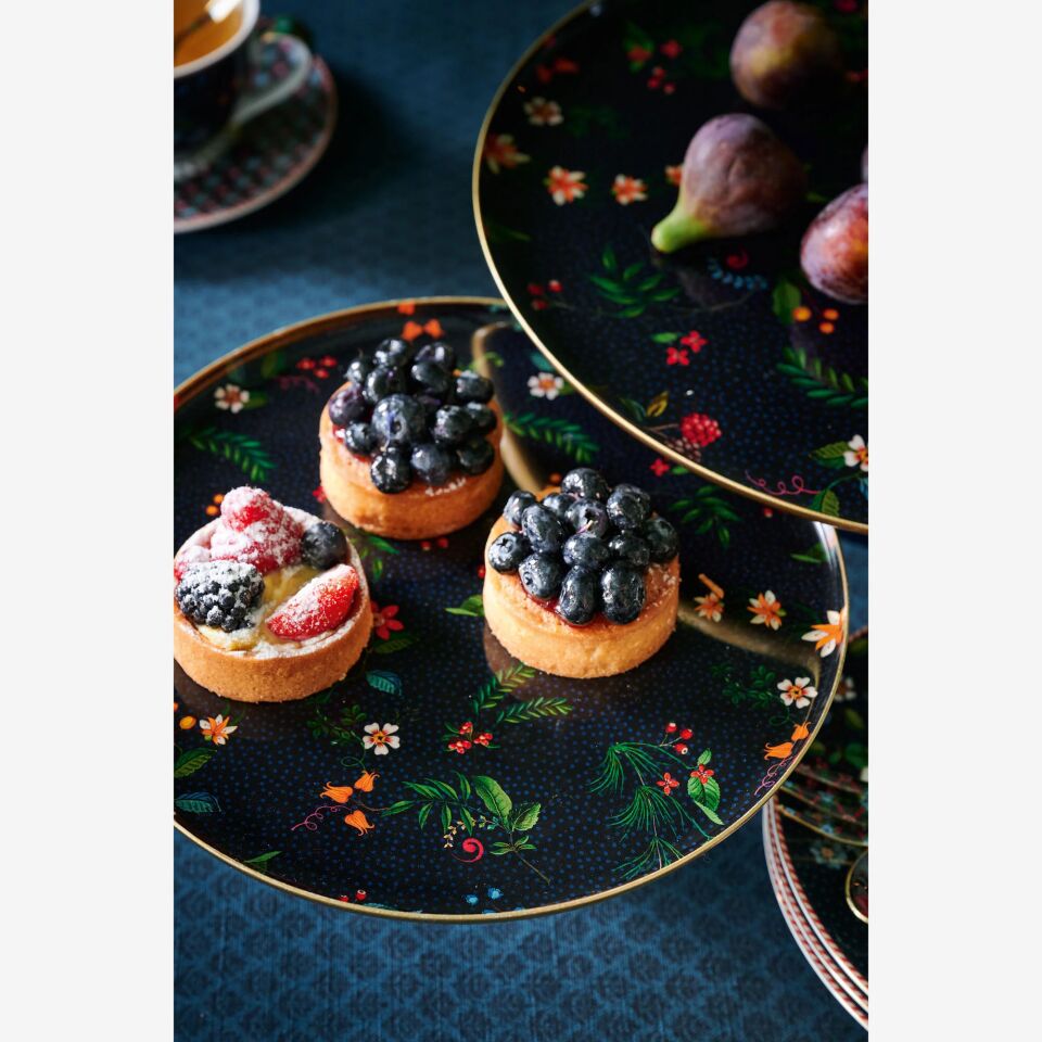 Berry Blues Metal Ayaklı Kek Standı Mavi - 32x12,5cm