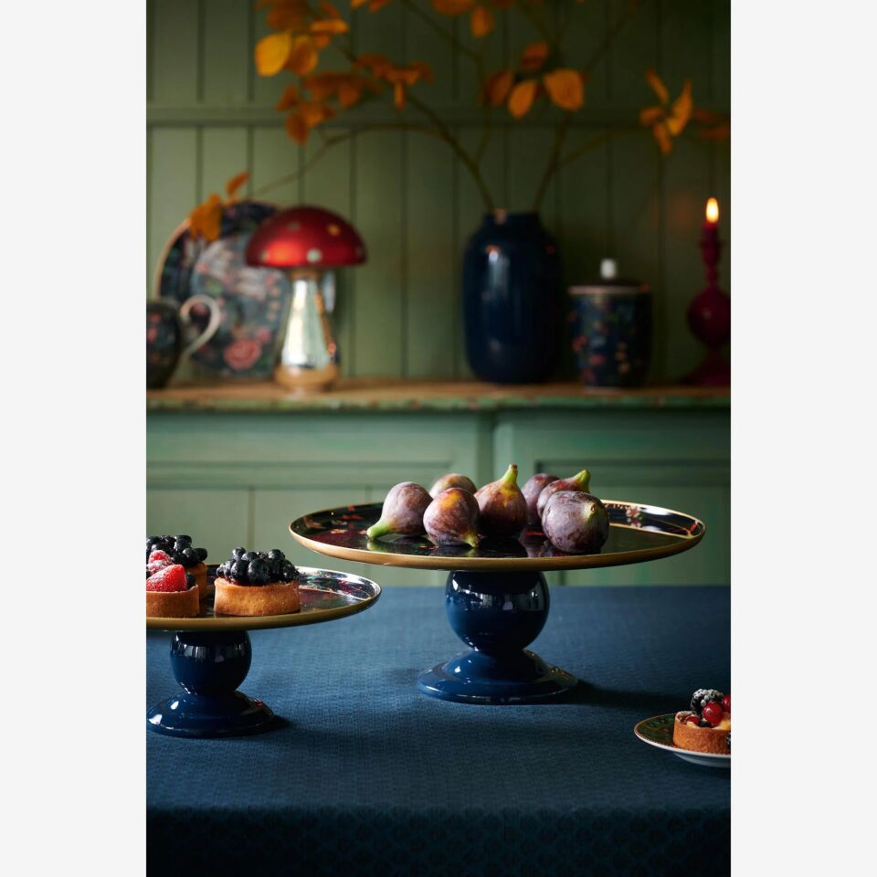 Berry Blues Metal Ayaklı Kek Standı Mavi - 32x12,5cm