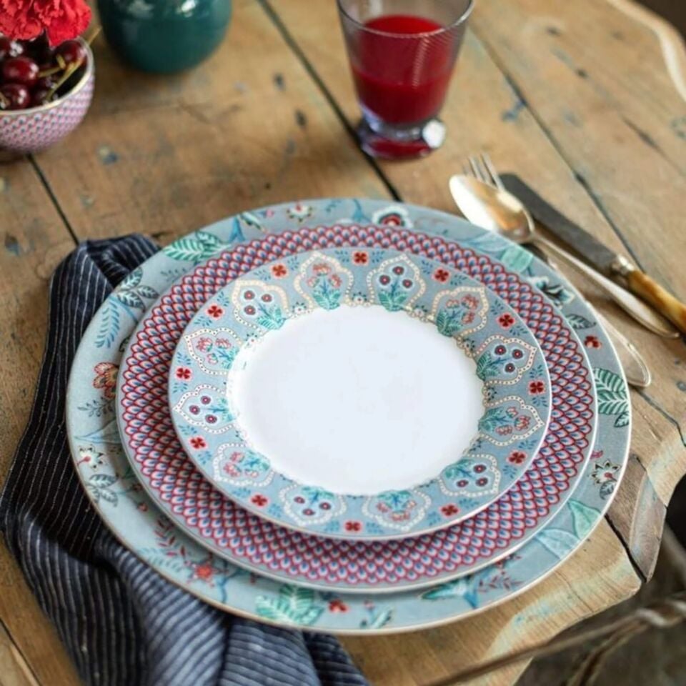 Flower Festival Kahvaltı Tabağı Mavi - 21cm