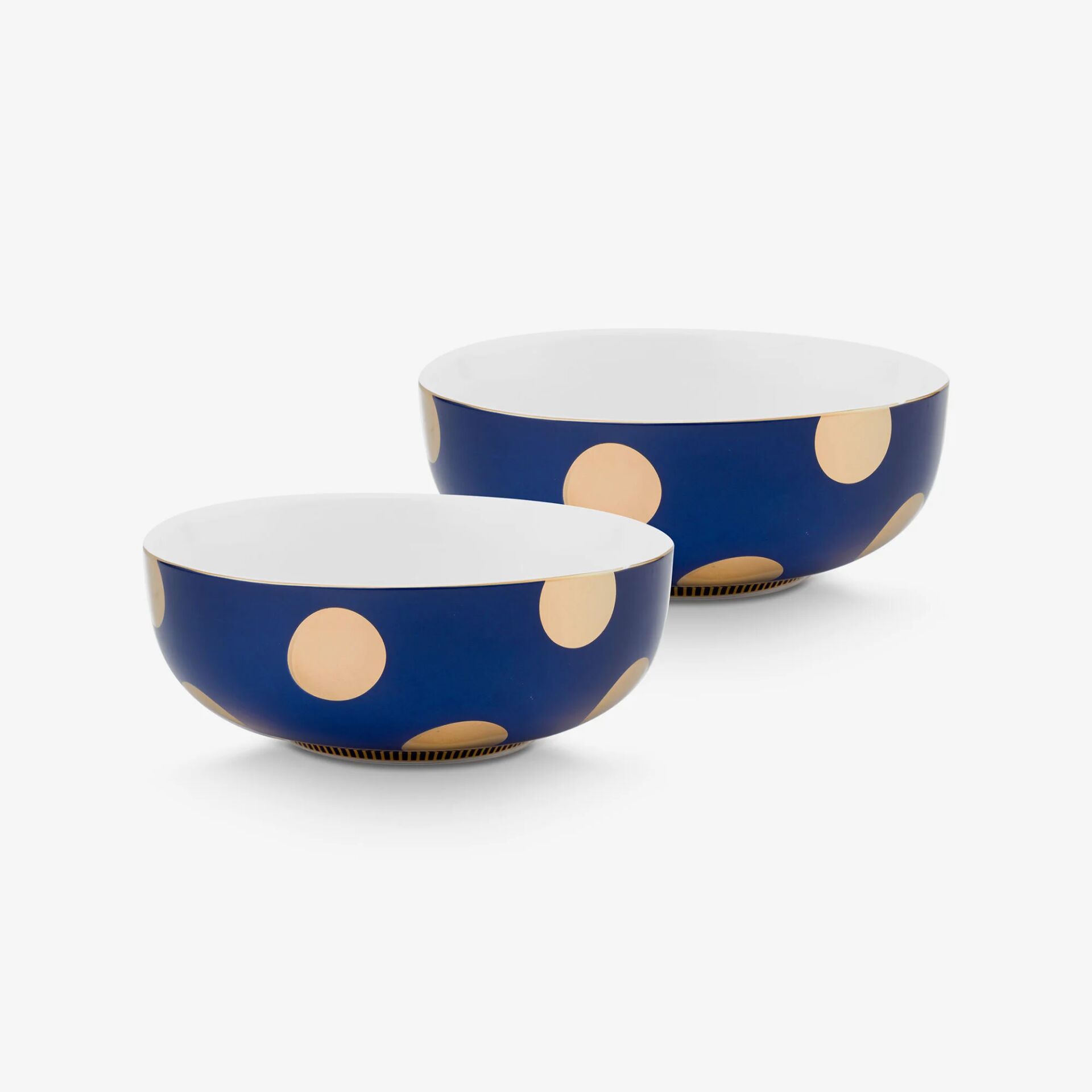 Dot Delight İkili Porselen Kase Seti Lacivert - 15cm