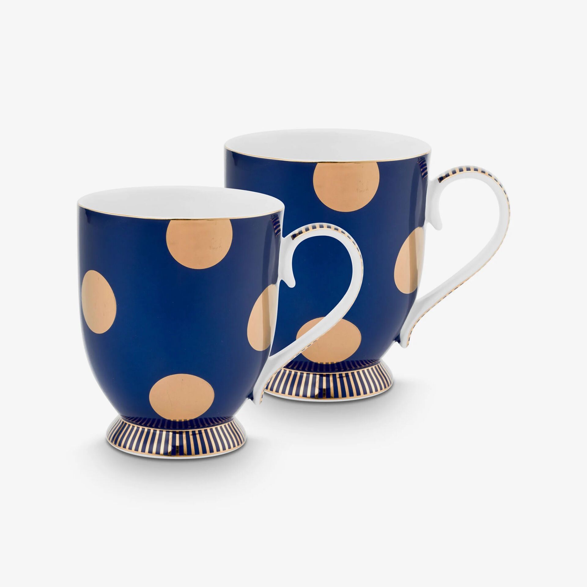 Dot Delight Porselen Kupa Seti 380 Ml Lacivert - 380ml