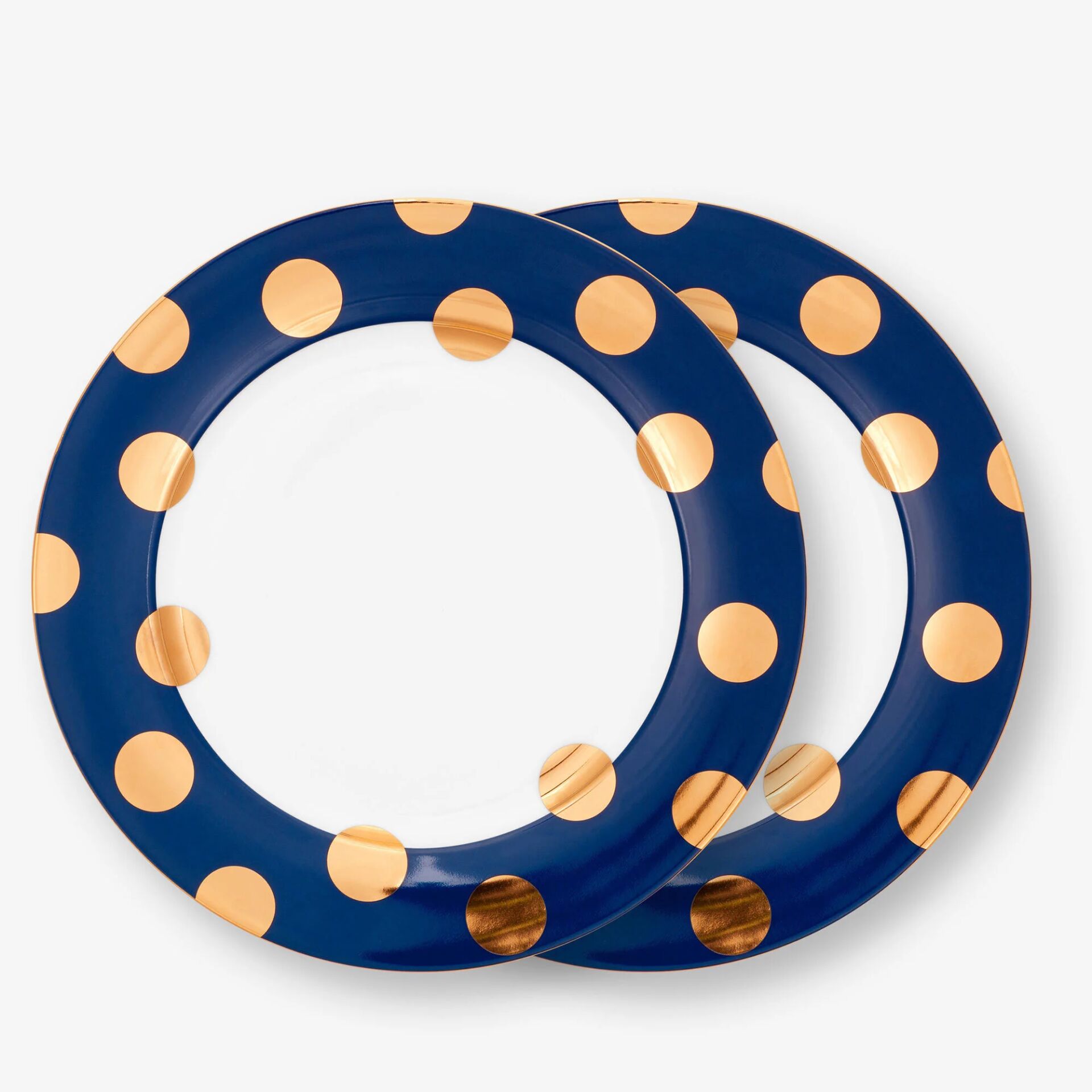 Dot Delight İkili Porselen Yemek Tabağı Seti 26,5 Cm Lacivert - 26,5cm