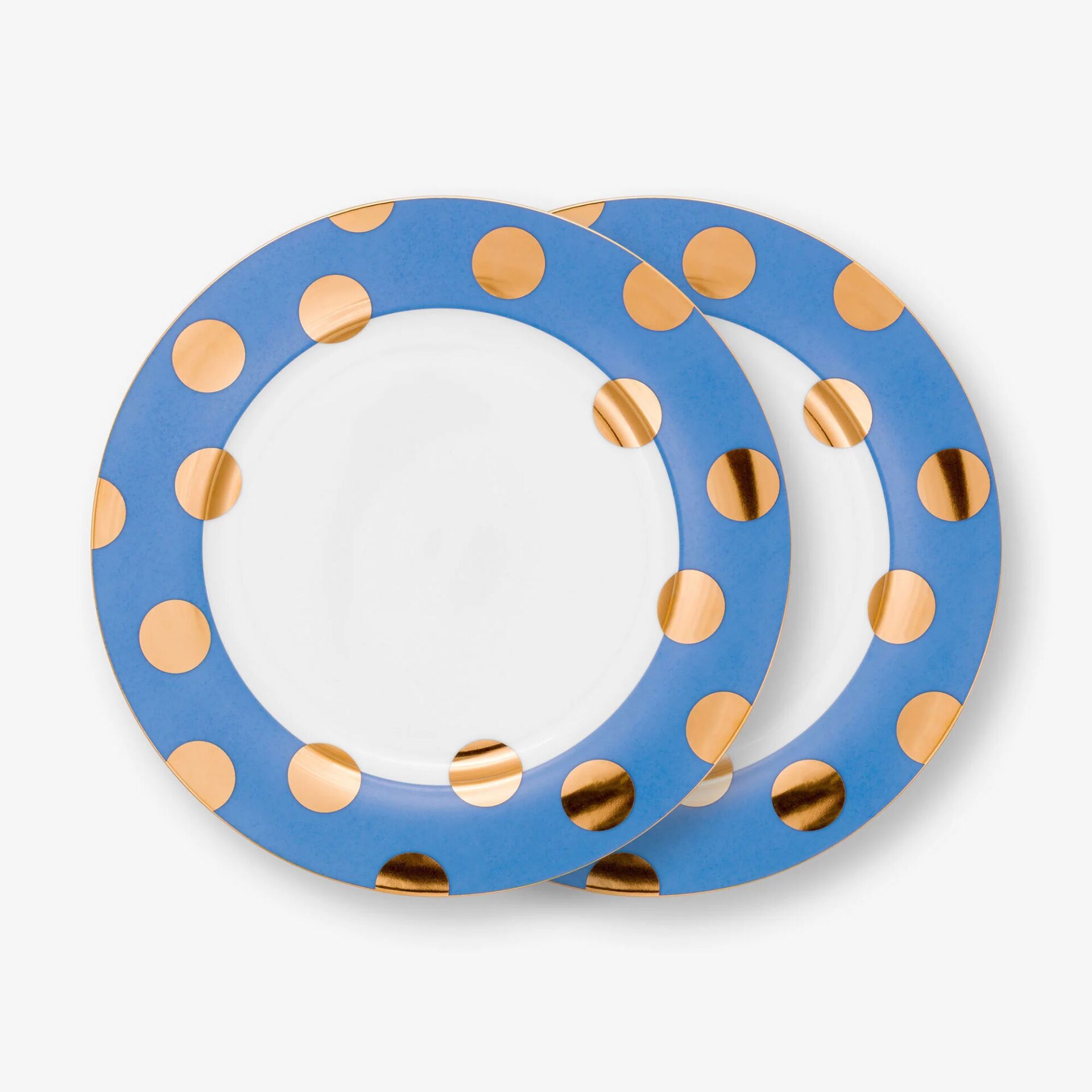 Dot Delight İkili Porselen Yemek Tabağı Seti 26,5 Cm Mavi - 26,5cm