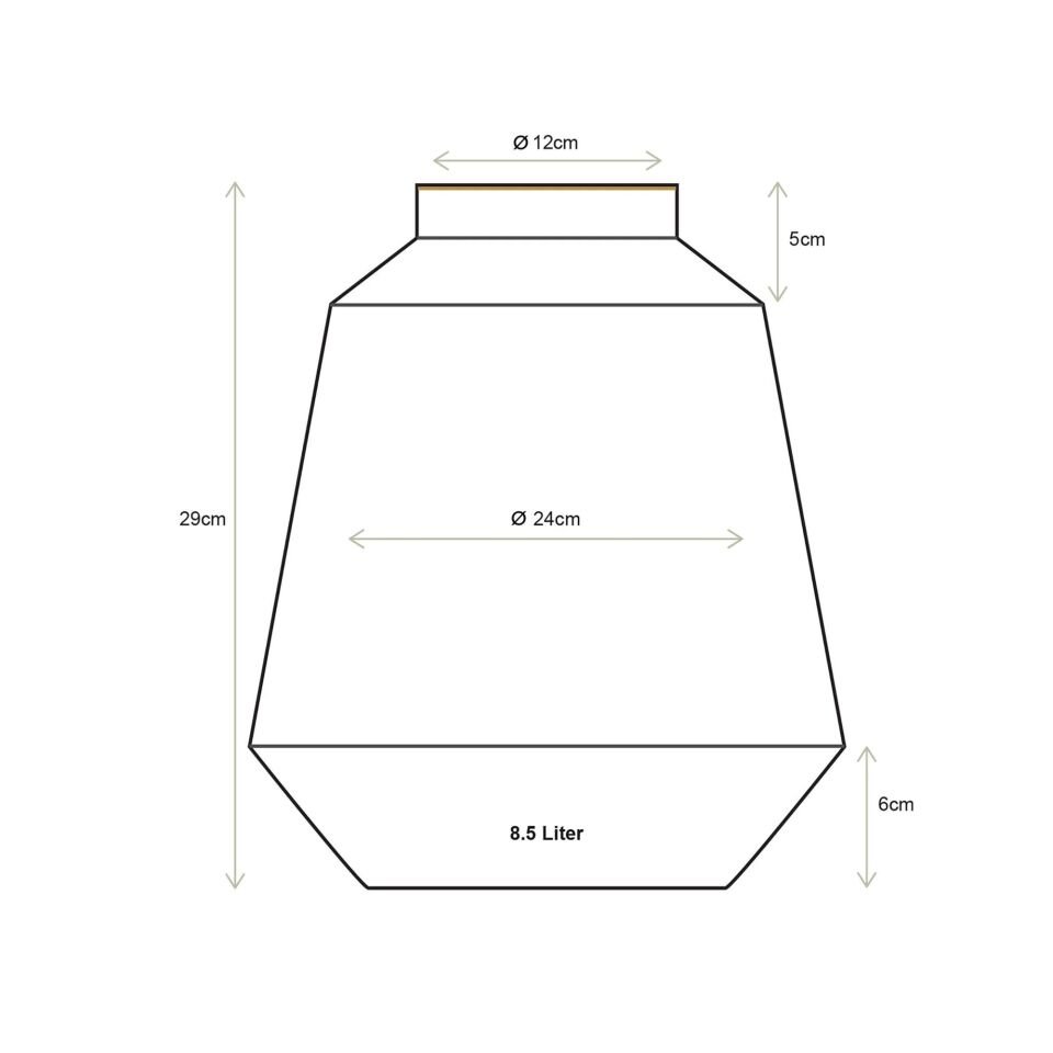 Dot Delight Çizgili Metal Vazo 24X29 Cm Mavi - 24x29cm