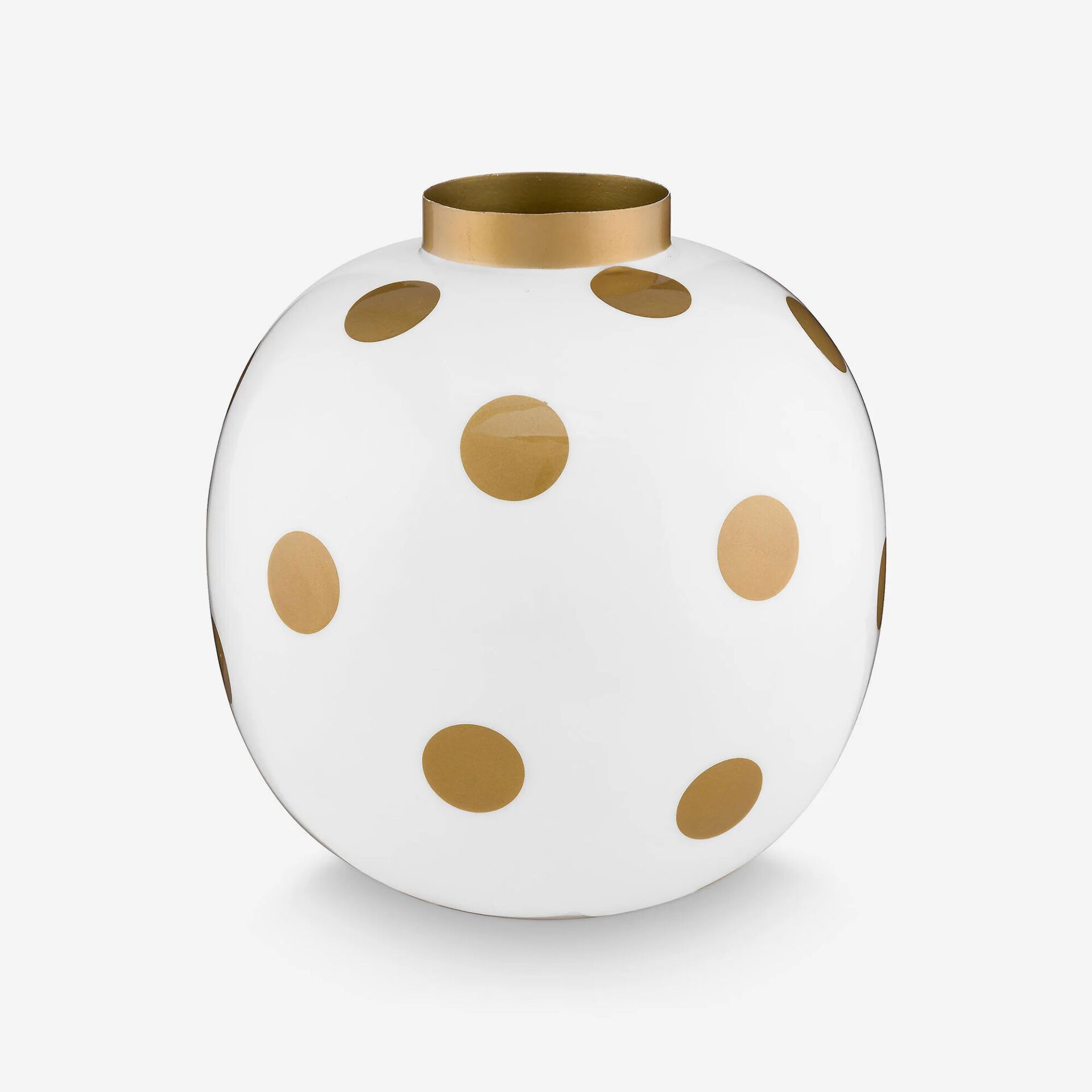 Dot Delight Metal Vazo 23 Cm Beyaz - 23cm