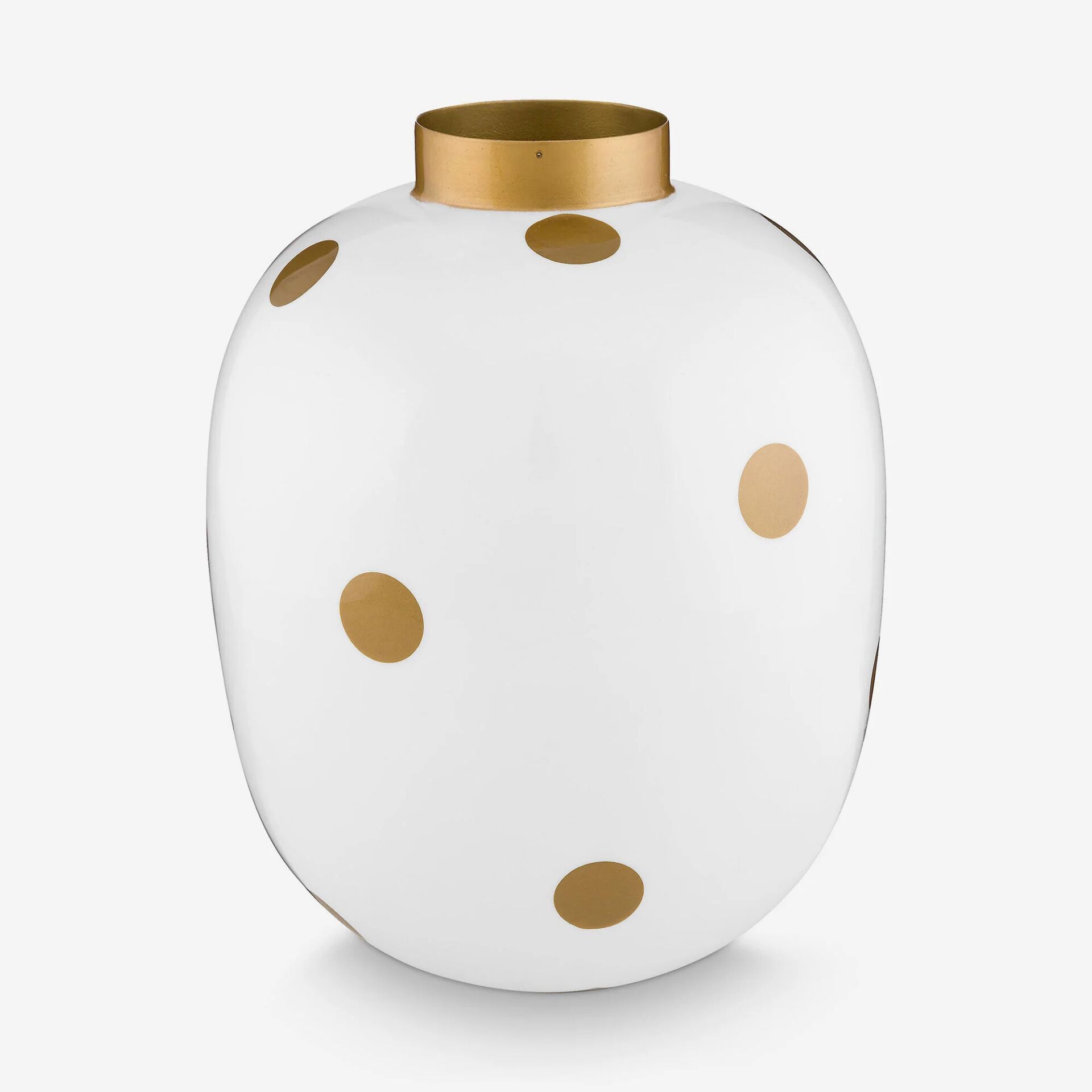 Dot Delight Metal Vazo 23 Cm Beyaz - 32cm