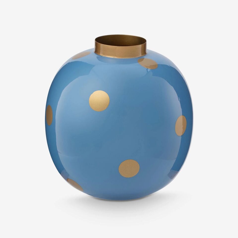 Dot Delight Metal Vazo 23 Cm Mavi - 23cm