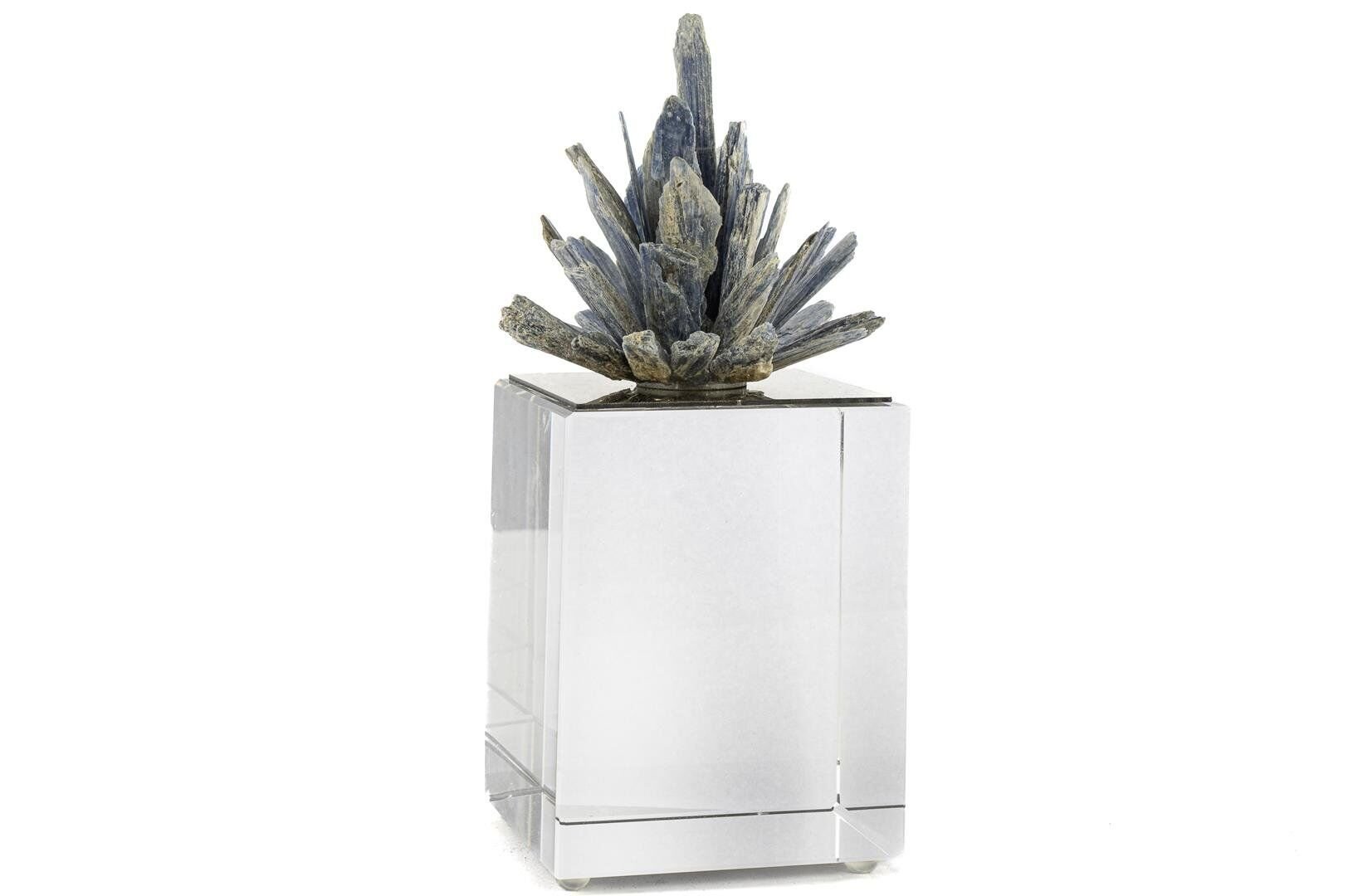 Cam Kaideli Gümüş Ağaçlı Dekor Obje Cam - 8x8x18cm