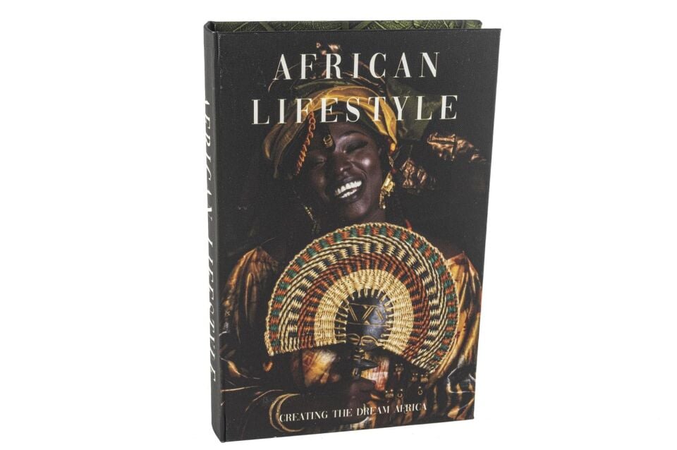 Siyah African Life Kitap Kutu Siyah - 30x20x5cm