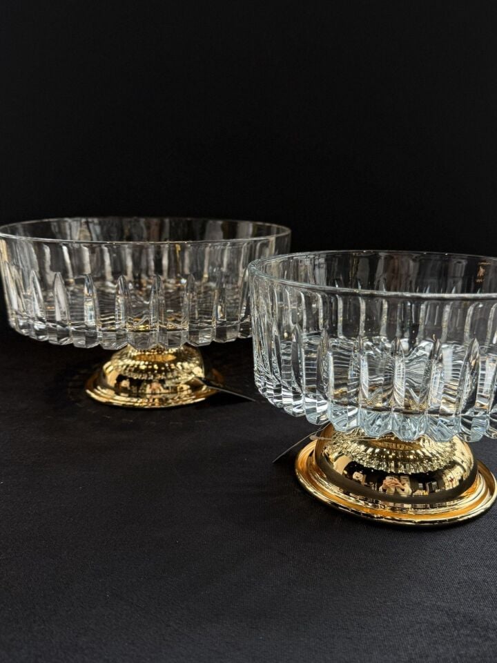 SELECT AYAKLI SALATA KASESİ Gold - 25cm