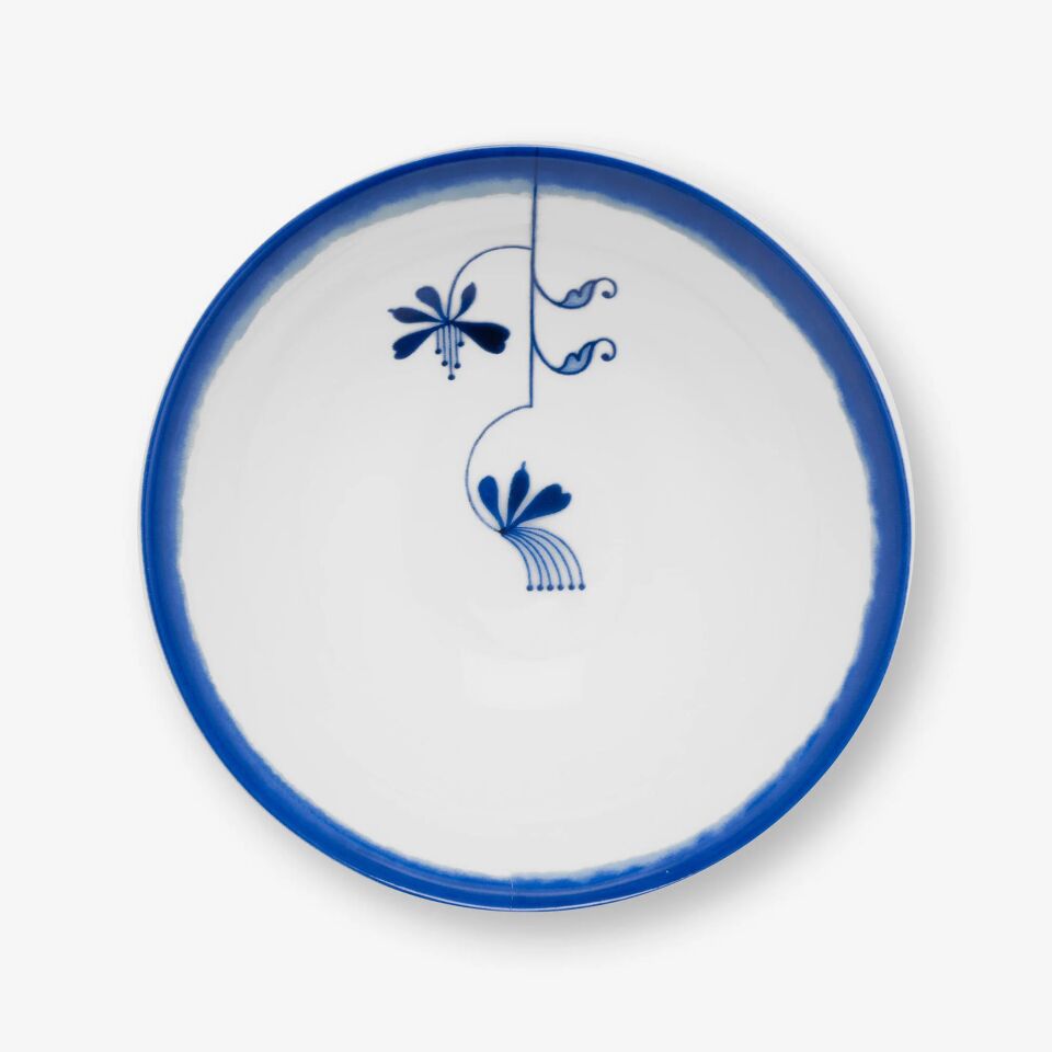 Blue Bird Beyaz Porselen Kase