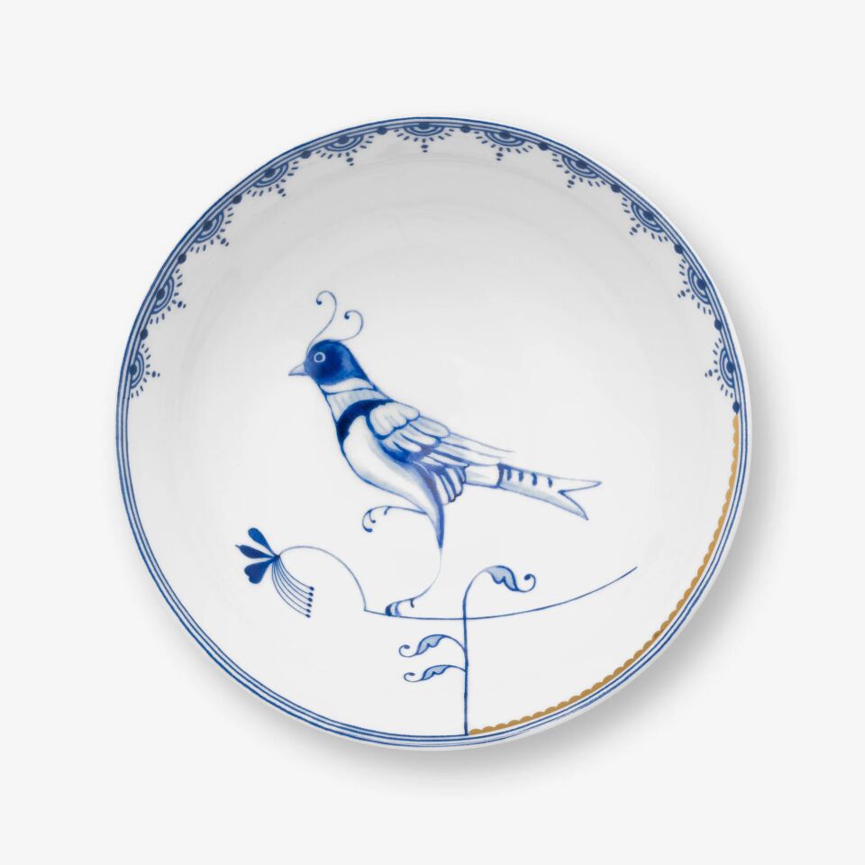 Blue Bird Beyaz Porselen Kase