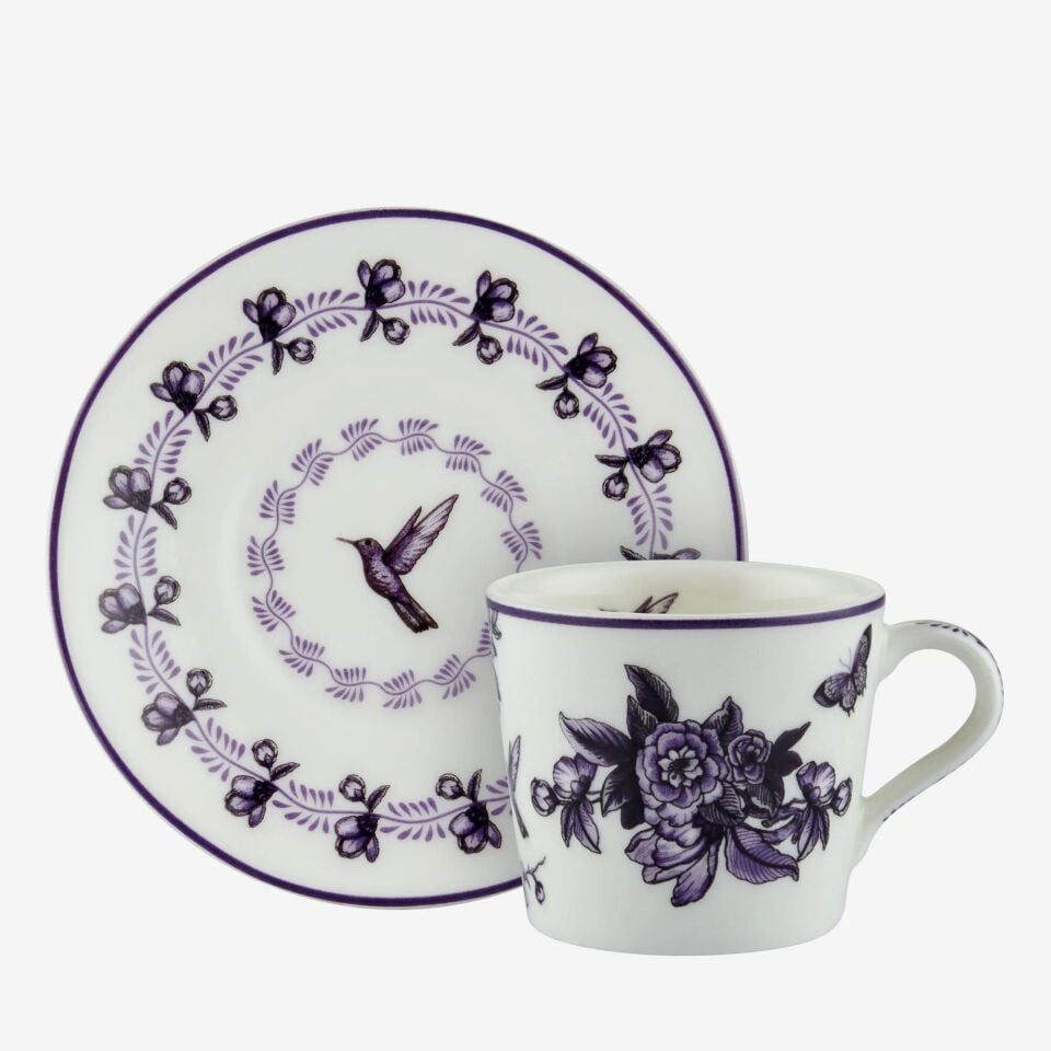 Primavera 2'LI Türk Kahvesi Fincanı Seti Mor