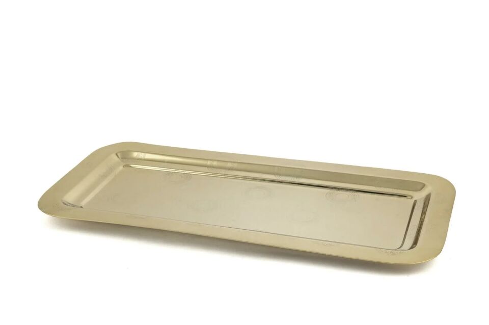 Apollyon Gold Metal Dik Tepsi 38x18cm