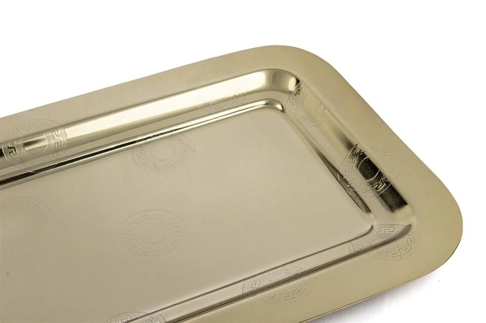 Apollyon Gold Metal Dik Tepsi 38x18cm