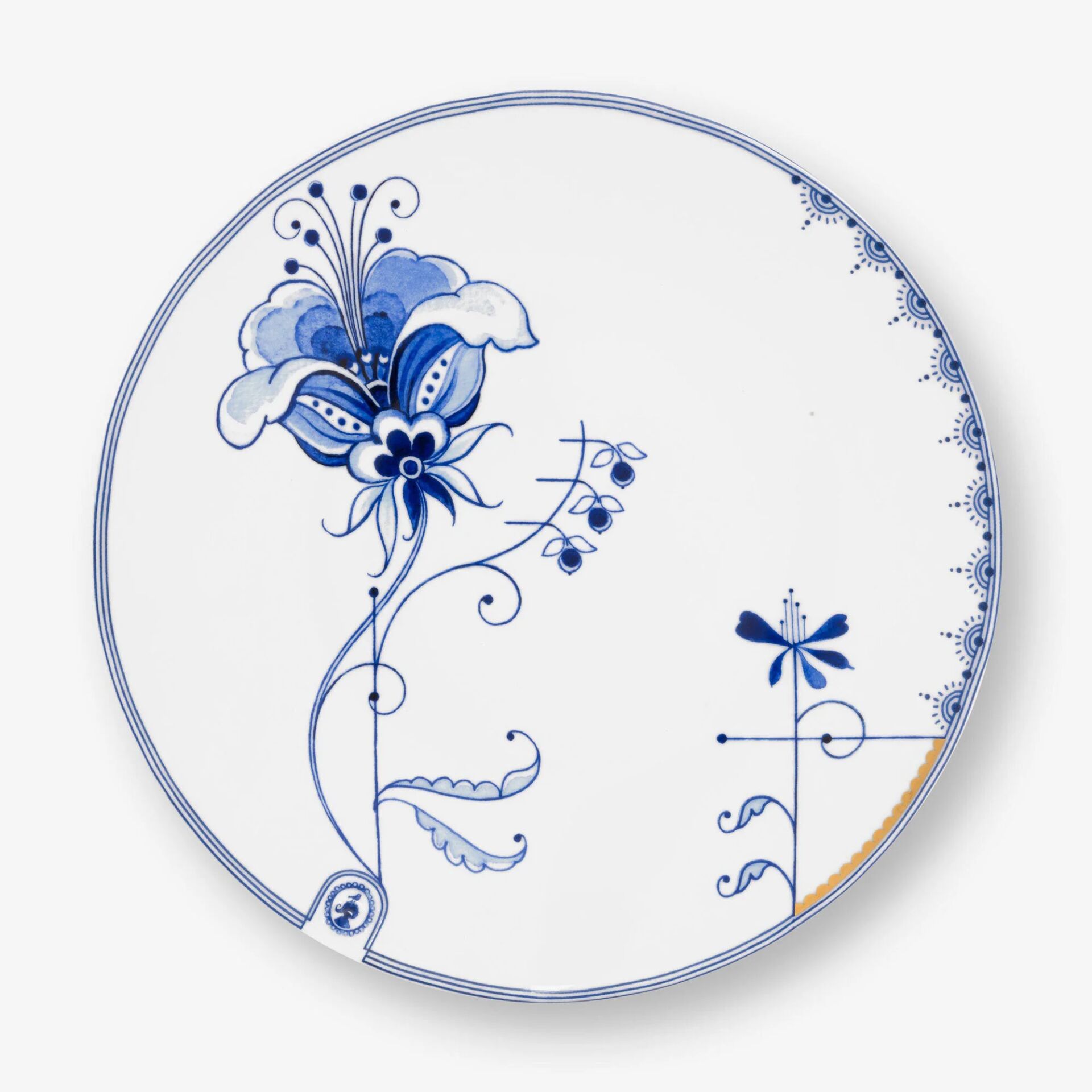 Blue Bird Beyaz Porselen Kahvaltı Tabağı 23 Cm