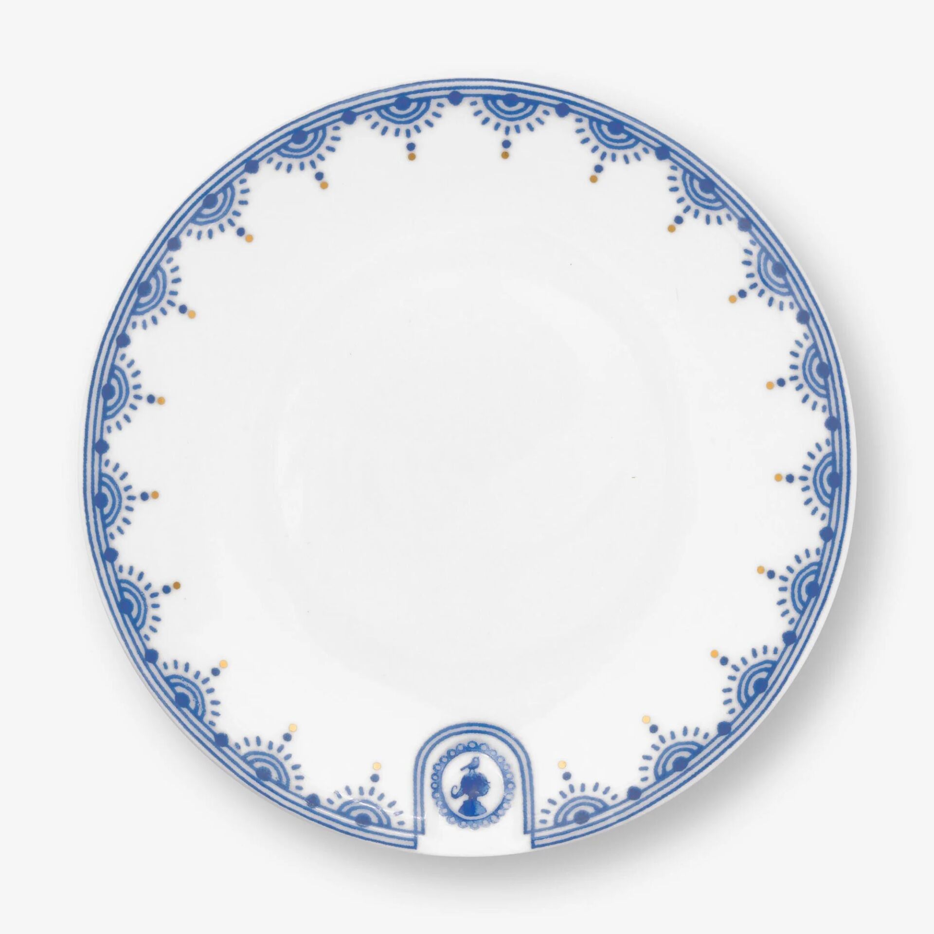 Blue Bird Beyaz Porselen Petit Four Tabağı 12 Cm