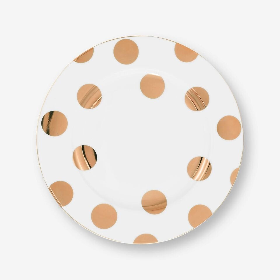 Dot Delight Beyaz Kahvaltı Tabağı 23cm