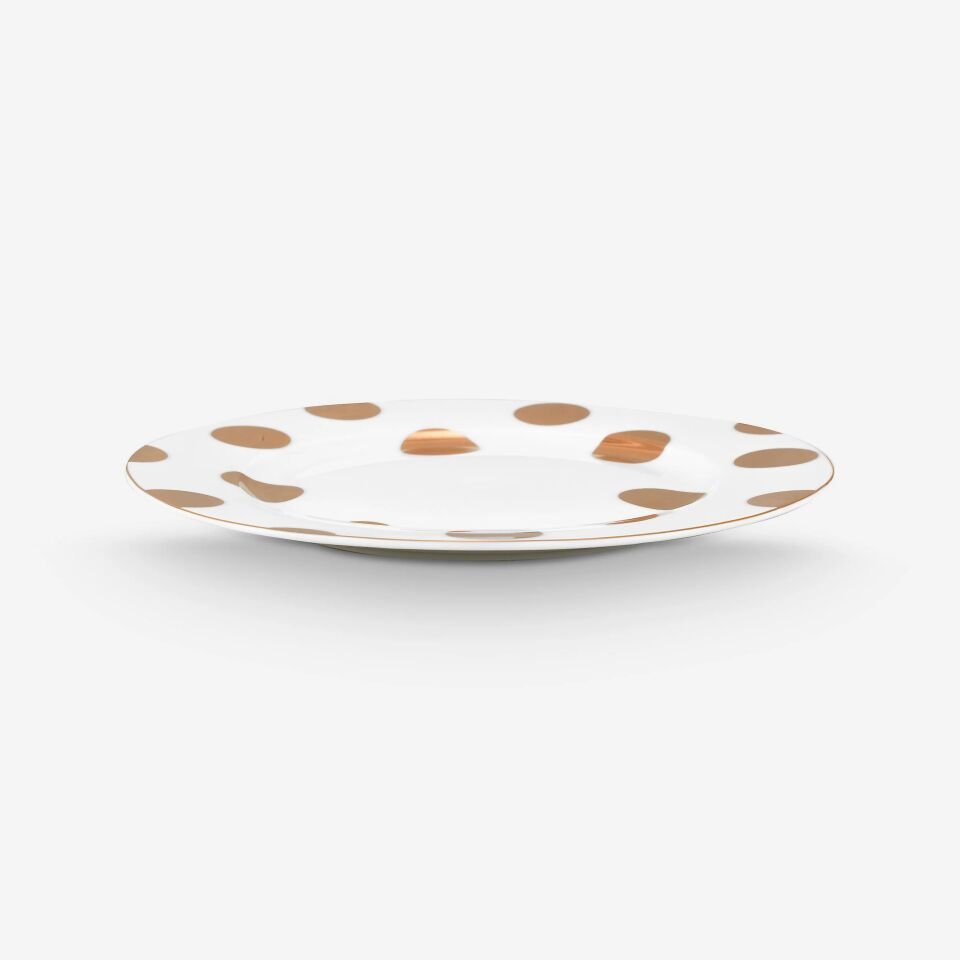 Dot Delight Beyaz Kahvaltı Tabağı 23cm