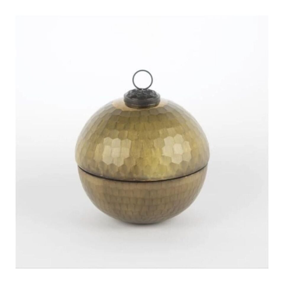 Green Gold Kapaklı Cam Mum Bergamot Gold - 12x13cm