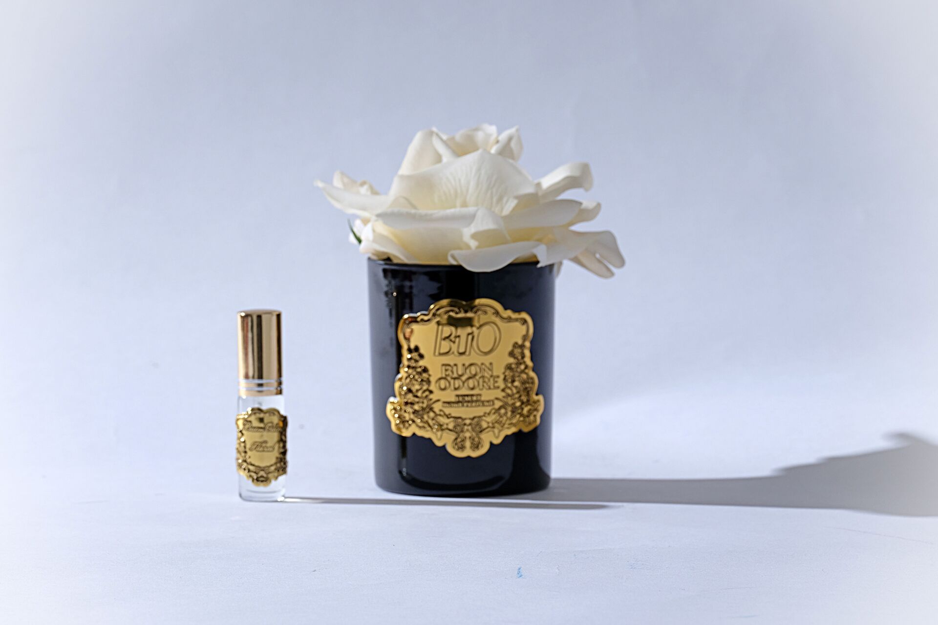 SİYAH CAM GOLD TEK GÜL Krem