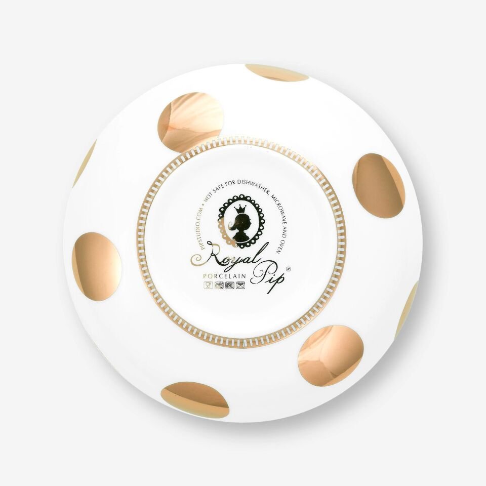 Dot Delight  Altın / Beyaz Kase