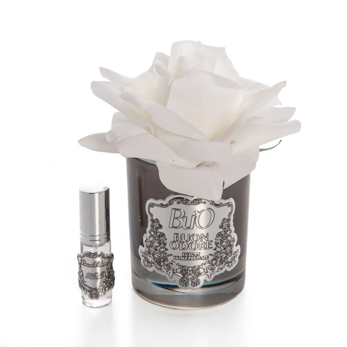 FÜME CAM SILVER TEK GÜL Beyaz