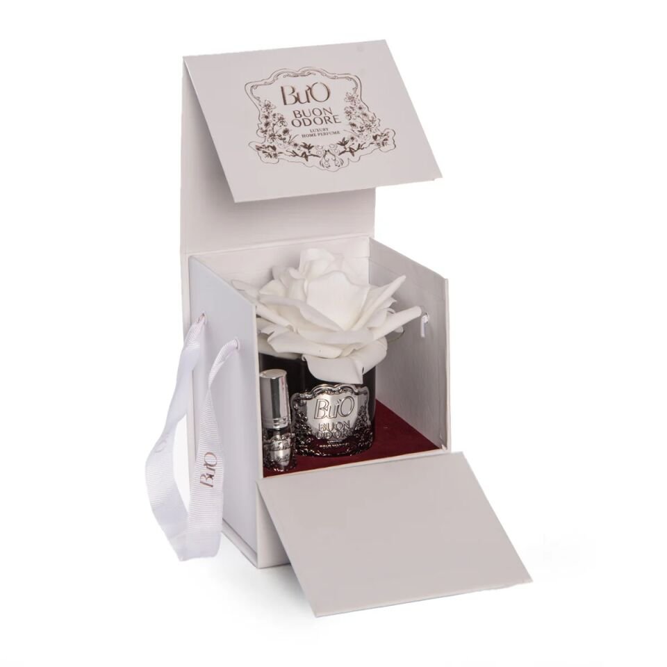 FÜME CAM SILVER TEK GÜL Beyaz