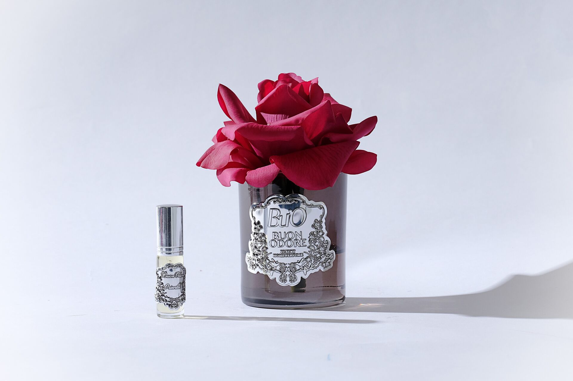 FÜME CAM SILVER TEK GÜL Bordo