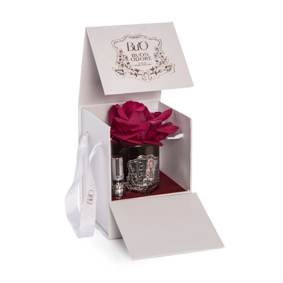 FÜME CAM SILVER TEK GÜL Bordo