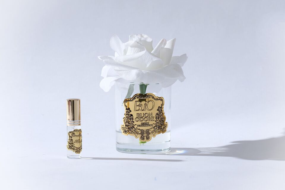 Cam Gold Tek Gül Luxury Home Perfume Beyaz