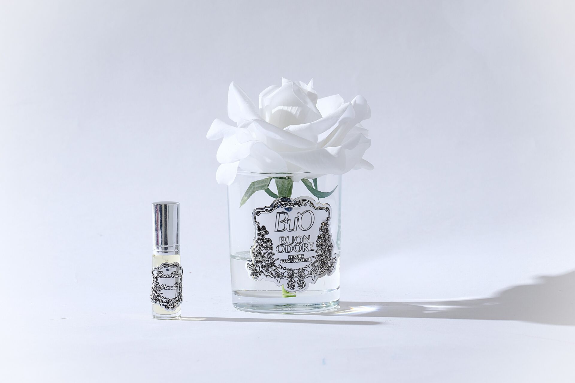 Cam Silver Tek Gül Luxury Home Perfume Beyaz