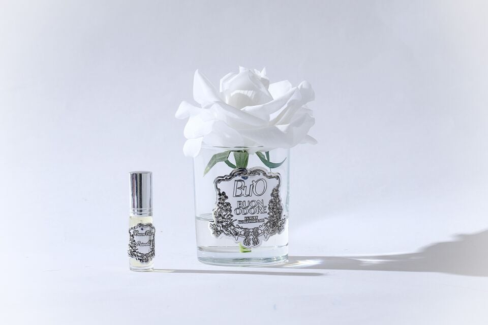 Cam Silver Tek Gül Luxury Home Perfume Beyaz