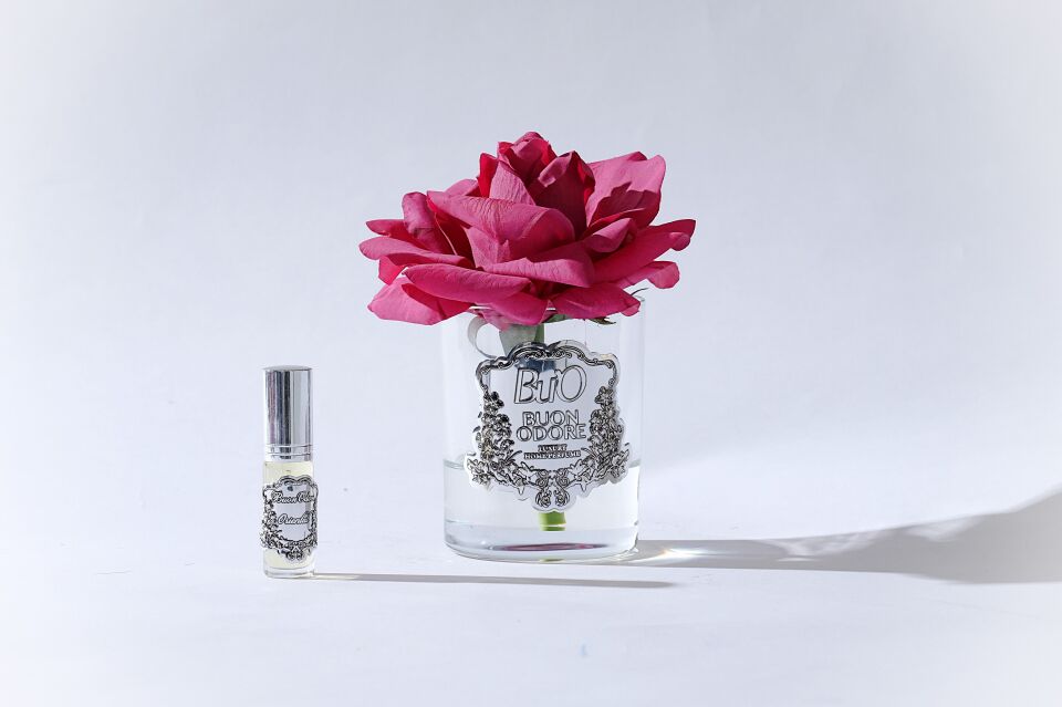 Cam Silver Tek Gül Luxury Home Perfume Bordo