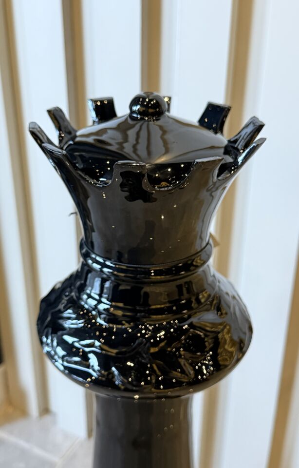 Vezir Siyah Dekor Satranç Taşı 24x55cm