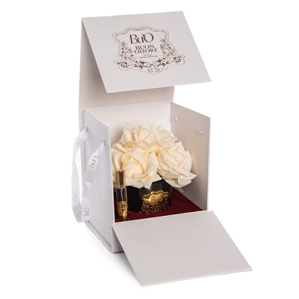 SİYAH CAM GOLD 5 GÜL Krem