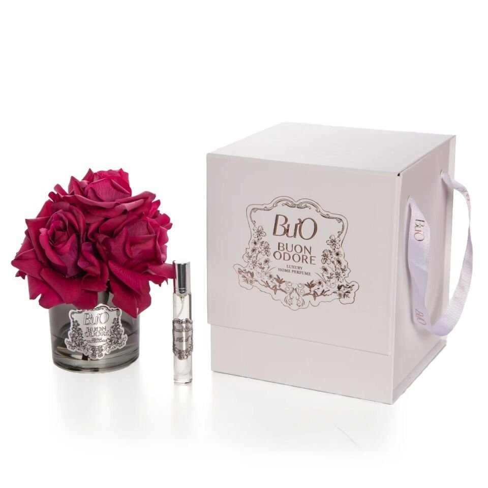 Füme Cam Silver 5 Gül Luxury Home Perfume Bordo