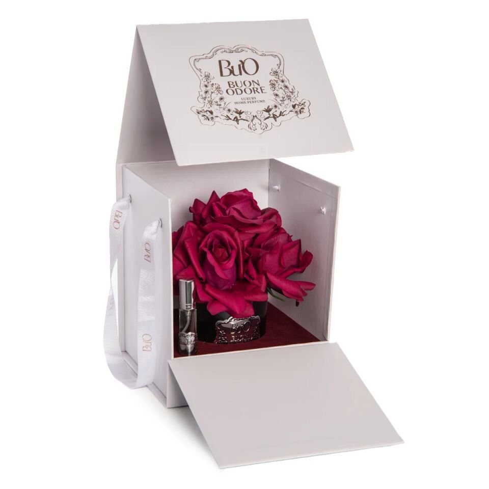 Füme Cam Silver 5 Gül Luxury Home Perfume Bordo