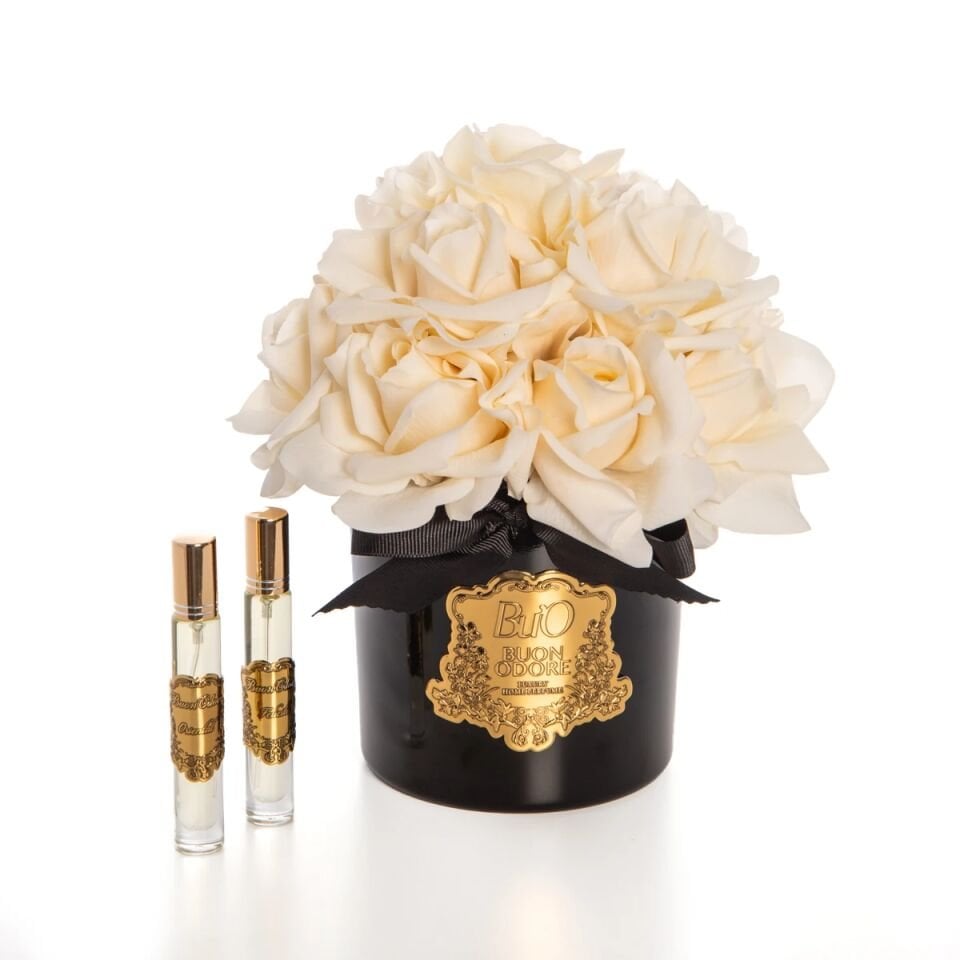 SİYAH CAM GOLD 14 GÜL Krem