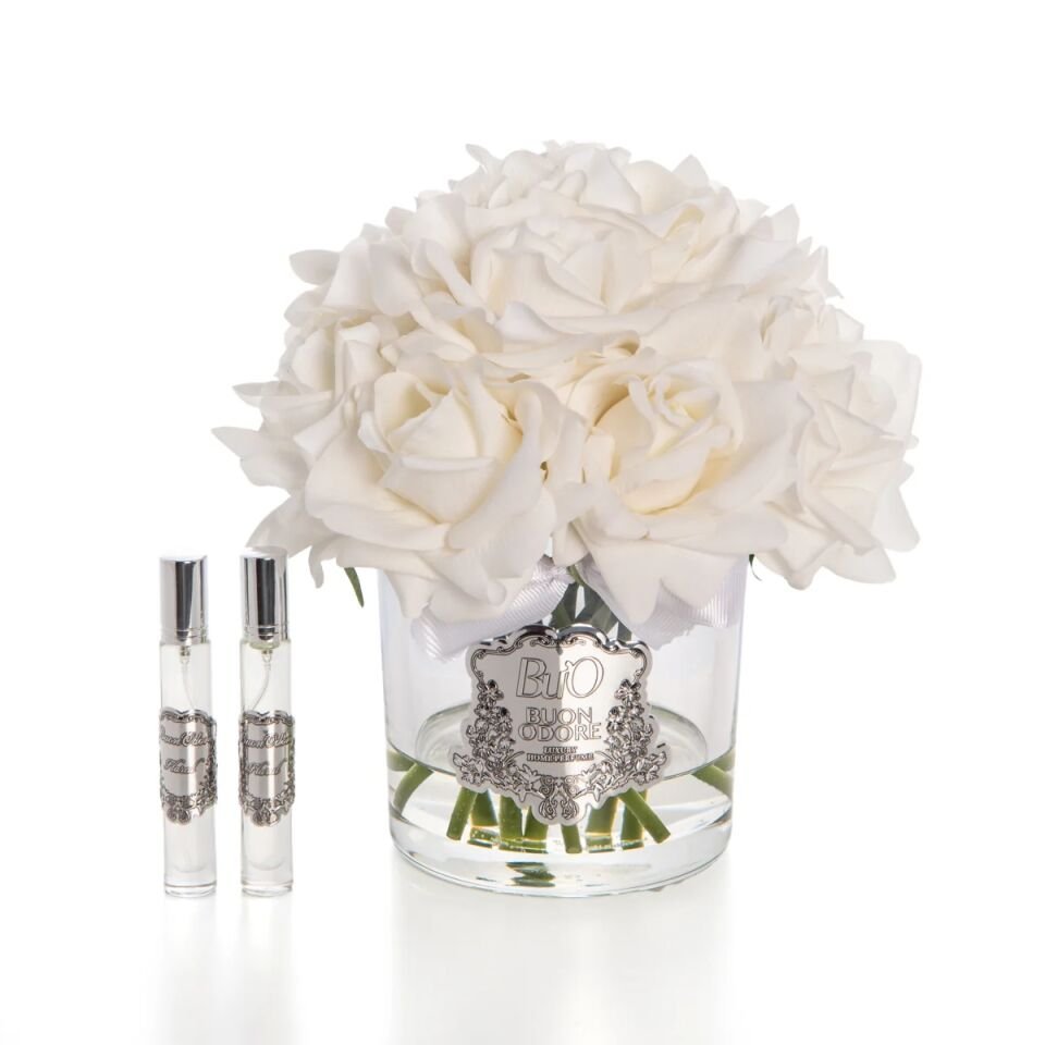 Cam Silver 14 Gül Luxury Home Perfume Beyaz