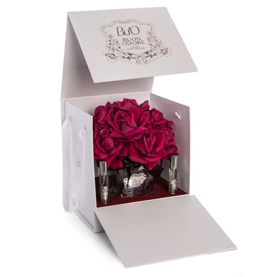 Cam Silver 14 Gül Luxury Home Perfume Bordo