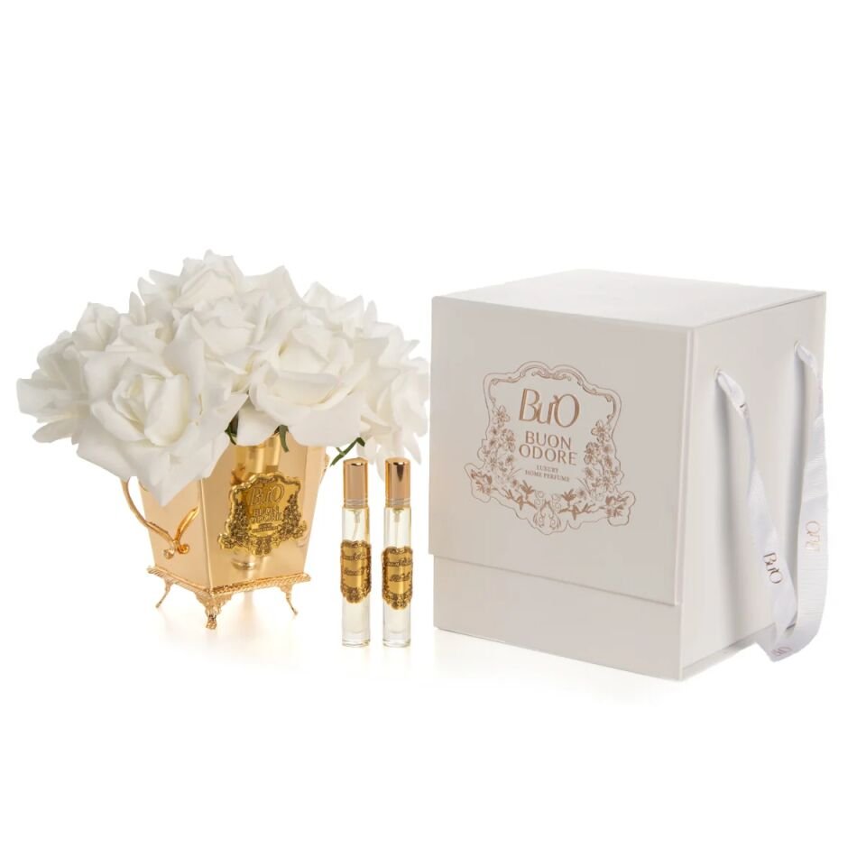 Gold Pirinç 10 Gül Luxury Home Perfume Beyaz