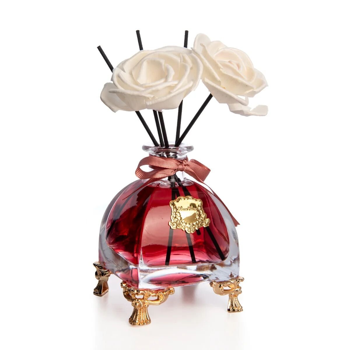 Gold Pirinç Ayaklı Kare Cam Difusser Pembe - 250ml