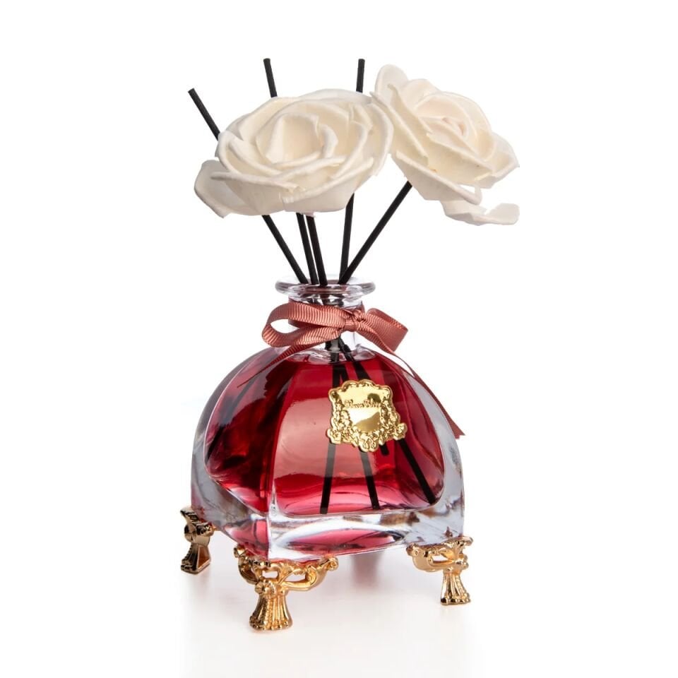 Gold Pirinç Ayaklı Kare Cam Difusser Pembe - 250ml